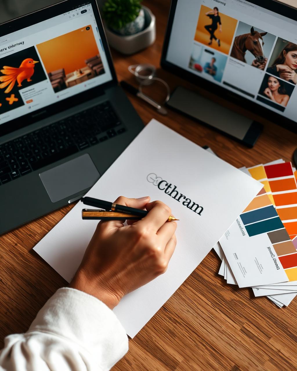Branding workshop with color swatches